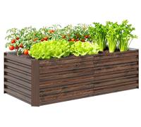 Outsunny, lit de jardin surélevé avec fond ouvert et bords arrondis, 180x90x57,5 cm, couleur marron foncé