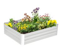 Outsunny Lit de jardin surélevé carré potager en acier galvanisé protection contre mauvaises herbes 120 x 90 x 30 cm argent