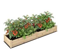 Outsunny Lit de jardin surélevé pot de fleurs bac à plante 244 x 61,5 x 27 cm bois massif-AOSOM.fr