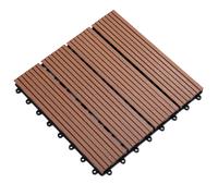 Outsunny Lot de 11 dalles de jardin piscine 30 x 30 x 2,2 cm dalle clipsable pour jardin, balcon, piscine en HDPE marron clair