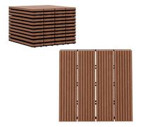 Outsunny Lot de 11 Dalles de Jardin Piscine 30 x 30 x 2,2 cm Marron Clair | Dalle Clipsable Antidérapants et Résistants aux Intempéries, pour Jardin Balcon Piscine, en HDPE