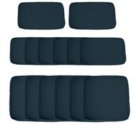 Outsunny Lot de 14 Housses de Rechange Coussins Salon de Jardin - 6 Housses Coussin d'assise, 8 Housses Coussin Dossier Bleu Aosom France