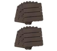 Outsunny Lot de 18 Caillebotis - Dalles Terrasse - Emboîtables Marron | Installation Très Simple, Petits Carreaux, Composite Plastique, Imitation Bois