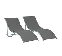 Outsunny – Bain de soleil en aluminium 165x61x63 cm – Gris foncé