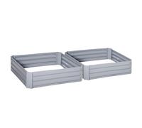 Outsunny Lot de 2 carré potager de jardin dim. 100L x 100l x 30H cm - tôle d'acier ondulée gris