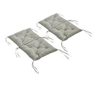 Outsunny Lot de 2 coussins, 98 x 50 cm coussins de chaise avec liens, housse en tissu, 8cm d'épaisseur Gris clair