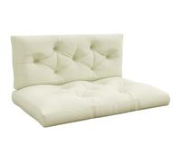 Outsunny Lot de 2 coussins assise et dossier pour banc banquette, palette 2 places dim. 120L x 80l x 12H cm Polyester crème