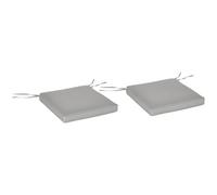 Outsunny Lot de 2 Coussins de Chaise de Jardin 45L x 45l cm Gris Clair | Galette de Chaise Extérieur, Coussins d'assise déhoussables, Rembourrage 5 cm, Tissu Polyester