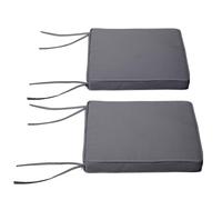 Outsunny - Coussins de chaise - Lot de 2 déhoussables 45x45 cm rembourrage 5 cm polyester gris foncé