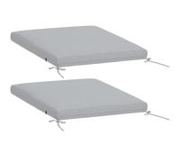 Outsunny Lot de 2 coussins de chaise de jardin, galettes de chaise 50 x 50 cm, mousse haute densité, antidérapants 50x50 cm gris