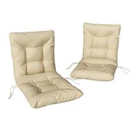 Outsunny Lot de 2 Coussins de Chaise d'extérieur 120 x 50 x 8 cm Beige | Coussins de Jardin pour Fauteuil avec Attaches, Usage Intérieur et Extérieur