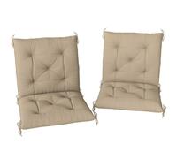 Outsunny Lot de 2 Coussins de Chaise d'Extérieur 98 x 50 x 8 cm Beige | Galette de Chaise, Coussins de Jardin, pour Terrasse ou Balcon, 98x50x8cm