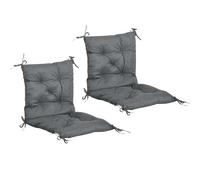 Outsunny – Lot 2 Coussins Matelas Chaise/Fauteuil 2 en 1 98×50×8 cm Gris avec attaches