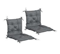 Outsunny Lot 2 Coussins Matelas Chaise Fauteuil Confort Assise Dossier 2en1 98Lx50lx8H cm Gris Aosom France