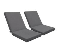 Outsunny Lot de 2 Coussins d'extérieur Chaise 8 cm 112L x 51l cm Gris Foncé | Pour Fauteuil à Dossier, Avec Attaches, Rembourrage, Salon de Jardin Extérieur