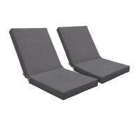 Outsunny - Lot de 2 coussins d'extérieur - Polyester - 112x51x8cm - Gris foncé