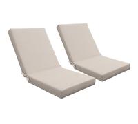 Outsunny Lot de 2 coussins d'extérieur pour fauteuil chaise à dossier avec attaches rembourrage 8 cm, dim. 112L x 51l cm, beige