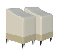 Outsunny Lot de 2 Housses de Protection chaises de Jardin empilables bâche étanche 90L x 70l x 115H cm Oxford Haute densité 600D Beige café