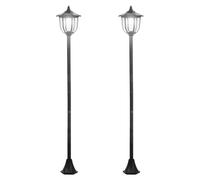 Outsunny Lot de 2 luminaires extérieurs lampadaire sur pied solaire lampadaire lanterne classique LED 60 Lm max. noir