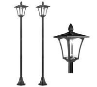 Outsunny Lot de 2 Luminaires Extérieurs Solaire 18L x 18l x 160H cm Noir | Lampadaires sur Pied, Lampadaire Lanterne Classique, LED 40 Lm