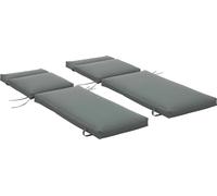Outsunny Lot de 2 Matelas pour Chaise Longue transat Bain de Soleil avec Sangles d'attache pour Jardin MATELAS UNIQUEMENT dim.196L x 55l cm Gris foncšŠ