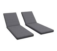 Outsunny Lot de 2 Matelas pour Chaise Longue transat Bain de Soleil avec Sangles d'attache pour Jardin dim. 190,5L x 58,4l x 7H cm Gris