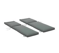 Outsunny Lot de 2 Matelas pour Chaise Longue transat Bain de Soleil avec Sangles d'attache pour Jardin MATELAS UNIQUEMENT dim.196L x 55l cm Gris foncšŠ