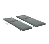 Outsunny Lot de 2 matelas pour chaise longue transat bain de soleil avec sangles d'attache pour jardin dim.196L x 55l cm gris foncé-AOSOM.fr