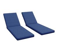Outsunny Lot de 2 Matelas pour Chaise Longue transat Bain de Soleil avec Sangles d'attache pour Jardin dim. 190,5L x 58,4l x 7H cm Bleu
