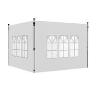 Outsunny Lot de 2 Parois Latérales pour Tonnelle 3x3m 295x195cm Blanc | Panneau pour Pavillon, avec Fenêtre, Tissu Oxford, Rideau pour Tonnelle