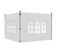 Outsunny Lot de 2 parois latérales pour tonnelle de 3 x 3 m ou 3 x 4 m panneau pour pavillon avec fenêtre 295 x 195 cm blanc