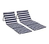 Outsunny Lot de 2 tapis de plage rembourré dossier inclinable multi-positions sac de transport inclus métal polyester Aosom France