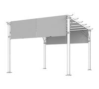 Outsunny Lot de 2 toiles de rechange pergola rétractable 4,9 x 1,2 m pour pergola de 3 x 3 m polyester protection UV gris clair