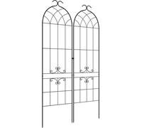 Outsunny Lot de 2 treillis de jardin, support pour plantes grimpantes en métal, 50L x 181H cm, noir