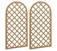 Outsunny Lot de 2 treillis en bois - panneau arc pour plantes grimpantes - dim. un panneau : 60L x 120H cm