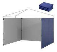 Outsunny Lot de 3 parois zippées pour tonnelle 3 x 3 m, Bleu foncé