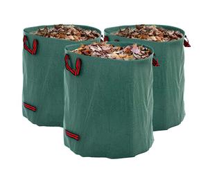 Outsunny Lot de 3 sacs à déchets de jardin 272L, sacs à déchets résistants avec poignées renforcées et anneaux pliables flexibles vert clair