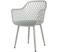 Outsunny Lot de 4 chaises de jardin en plastique résistantes aux UV avec accoudoirs et dossier 56 x 51 x 84 cm Gris