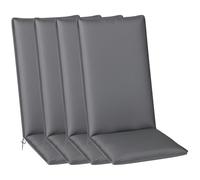 Outsunny Lot de 4 Coussins de Chaise d'Extérieur UPF50+ 124x50x5cm Gris