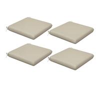 Outsunny Lot de 4 Coussins de Chaise, galettes de Chaise 47 x 47 cm, Rembourrage épais, résistant à la décoloration, Beige