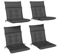 Lot de 4 coussins pour chaises - Outsunny - pour chaises de terrasse - résistants à l'eau - 112x53cm - gris foncé