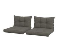 Outsunny Lot de 4 coussins pour le jardin avec 2 coussins d'assise et 2 coussins de dossier, polyester, gris anthracite