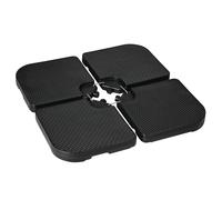 Outsunny Lot de 4 dalles de lestage pour parasol déporté à remplir d'eau ou de sable jusqu'à 60/80 kg 100 x 100 x 8 cm noir Aosom France