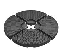 Outsunny Lot de 4 Dalles de lestage pour Parasol déporté dim. tot. 100L x 100l x 8H cm HDPE Aspect rotin Noir