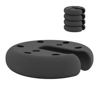 Outsunny Lot de 4 lestages pour parasols Dalles de Parasol Circulaire pour tonnelle Barnum Tente diamètre 20 cm épaisseur 4,5 cm polyéthylène Noir