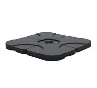 Outsunny Lot de 4 Pied de Parasol Poids de lestage carré avec poignée pour Parasol A remplir d'eau jusqu'à 60 kg ou de Sable jusqu'à 72 kg 50 x 50 x 8 cm polyéthylène Haute densité Noir