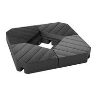 Outsunny Lot de 4 poids de lestage carré pour parasols déportés pieds croix - à remplir d'eau ou de sable jusqu'à 60/80 kg
