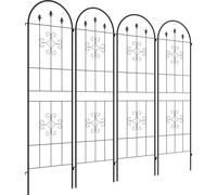 Outsunny Lot de 4 treillis de jardin, support pour plantes grimpantes en acier, 50L x 180H cm, noir