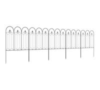 Outsunny Lot de 5 clôtures de jardin décoratives en métal avec ornements 305 x 79,5 cm noir Aosom France