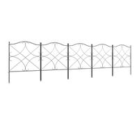 Outsunny Lot de 5 Clôtures Décoratives Noires 305x62cm Ornements Design Élégant Jardin Aosom France